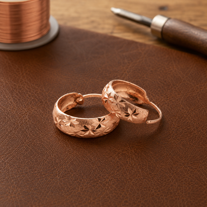 Pendientes de cobre Flora
