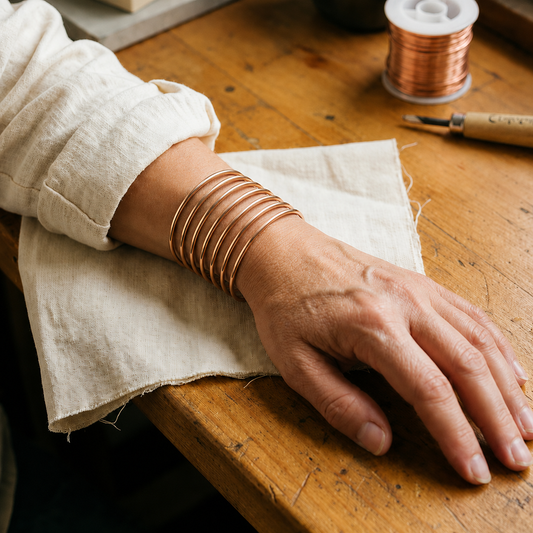 Conjunto de pulseras lisas de cobre – vista 2