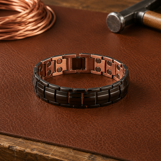 Pulsera de cobre de hombre Ocre