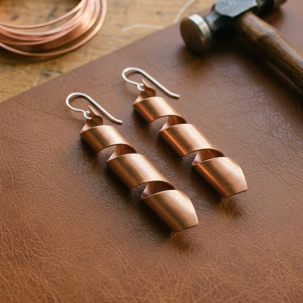 Pendientes de cobre Ocaso