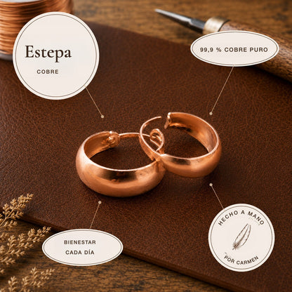 Pendientes de cobre Estepa – vista 4