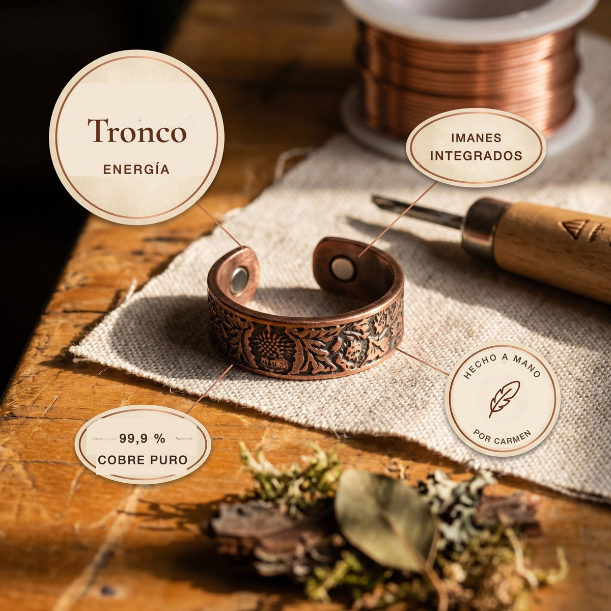 Anillo de cobre Tronco – vista 5