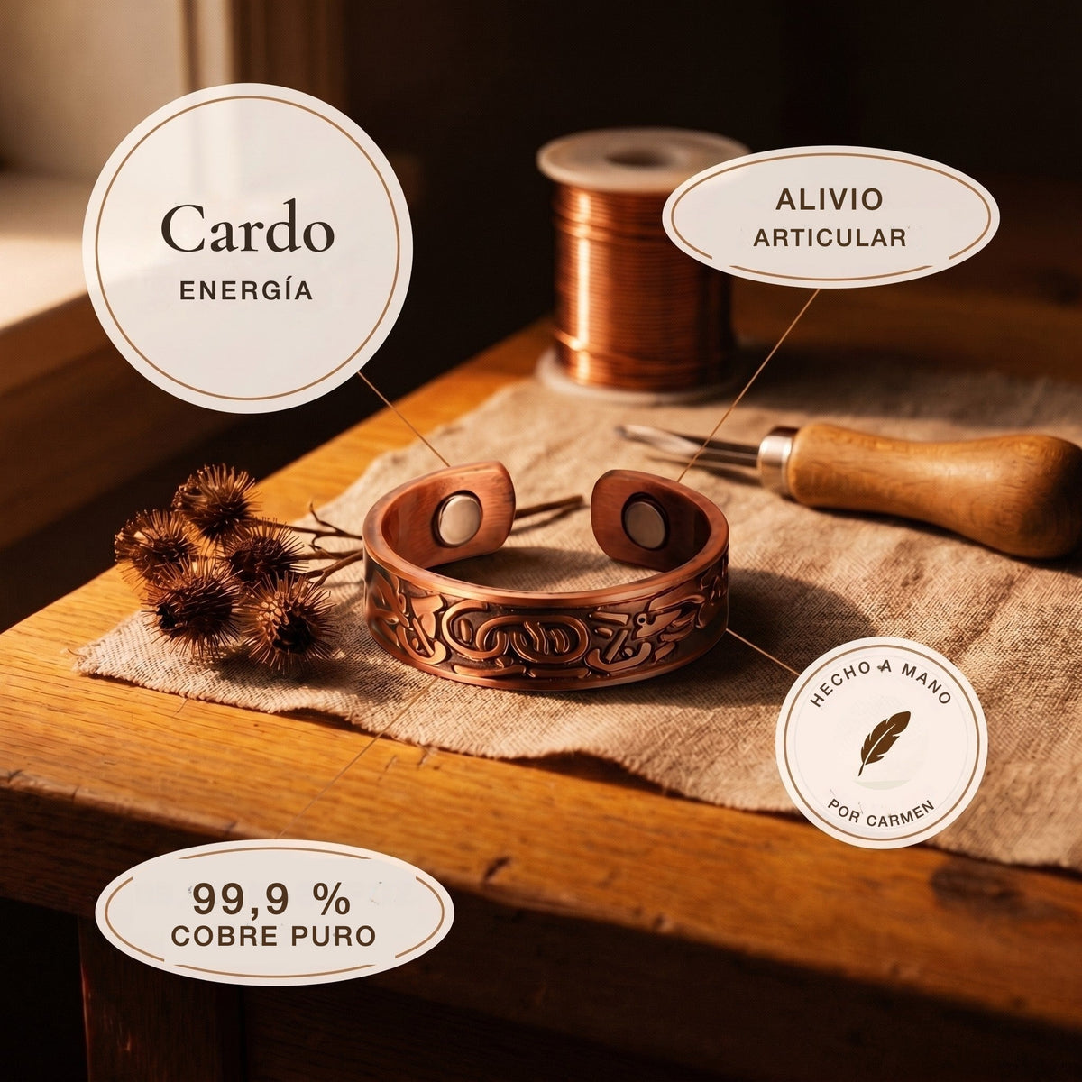 Anillo de cobre Cardo – vista 5