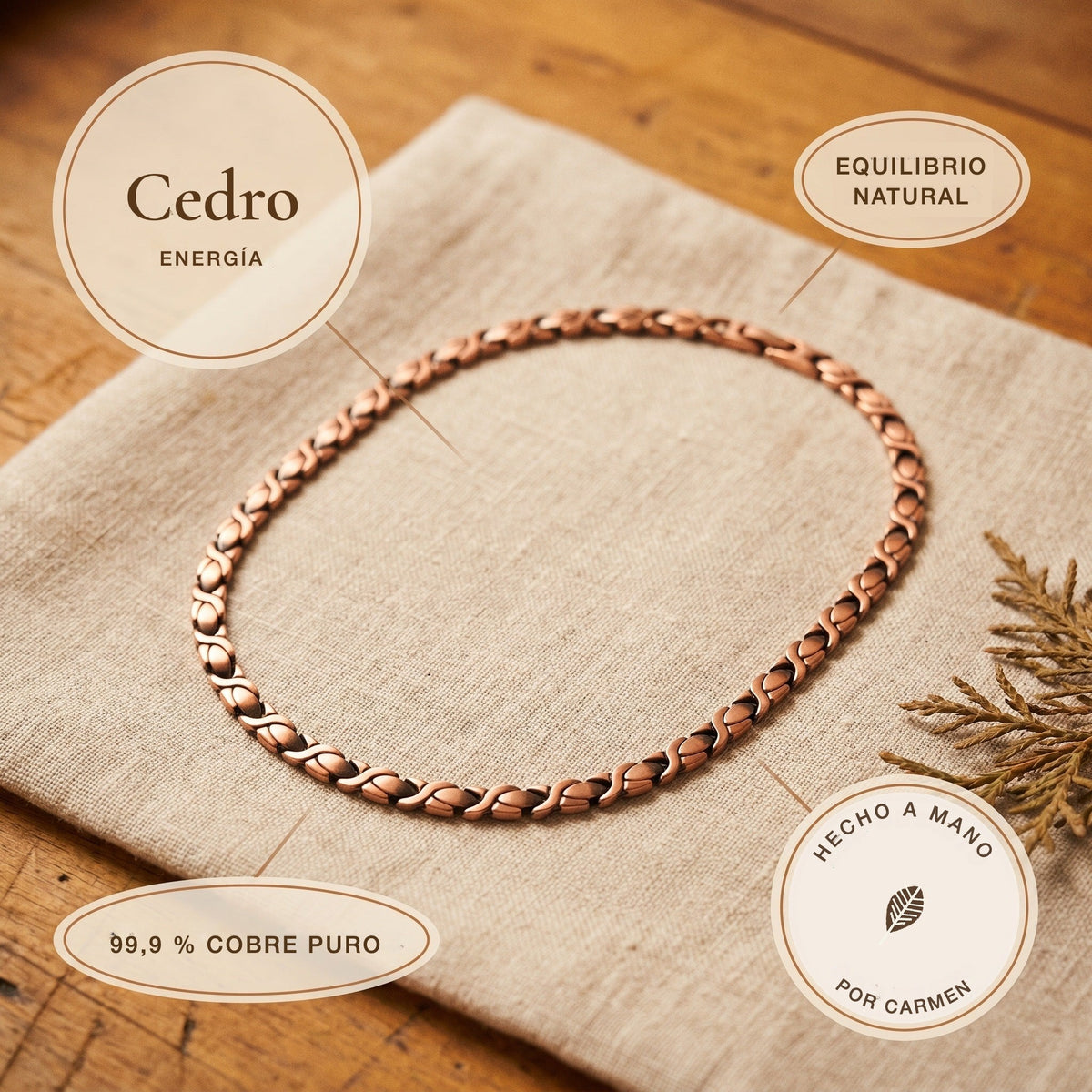 Collar de cobre Cedro – vista 5