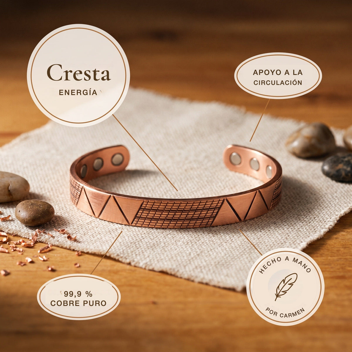 Pulsera de cobre Cresta – vista 5