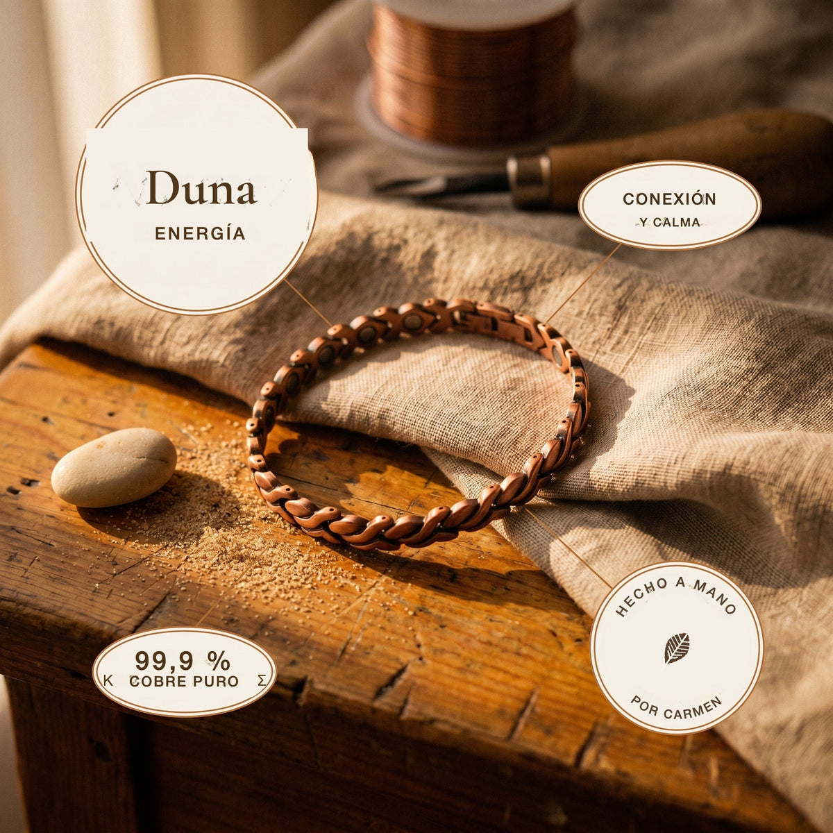 Tobillera de cobre Duna – vista 5