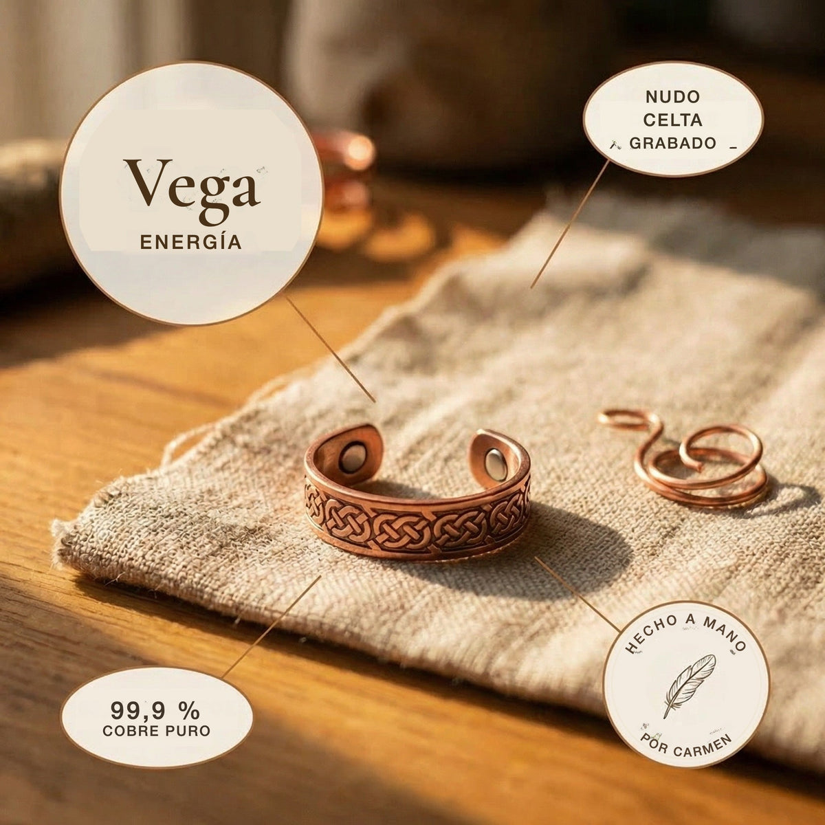Anillo de cobre Vega – vista 5