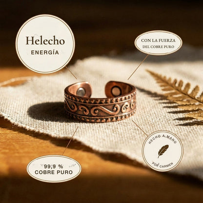 Anillo de cobre Helecho – vista 5