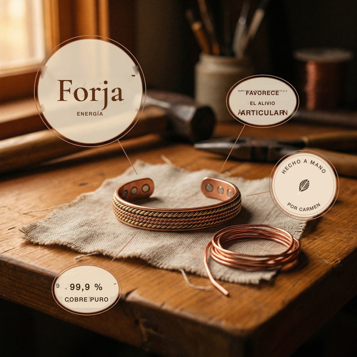 Pulsera de cobre Forja – vista 5