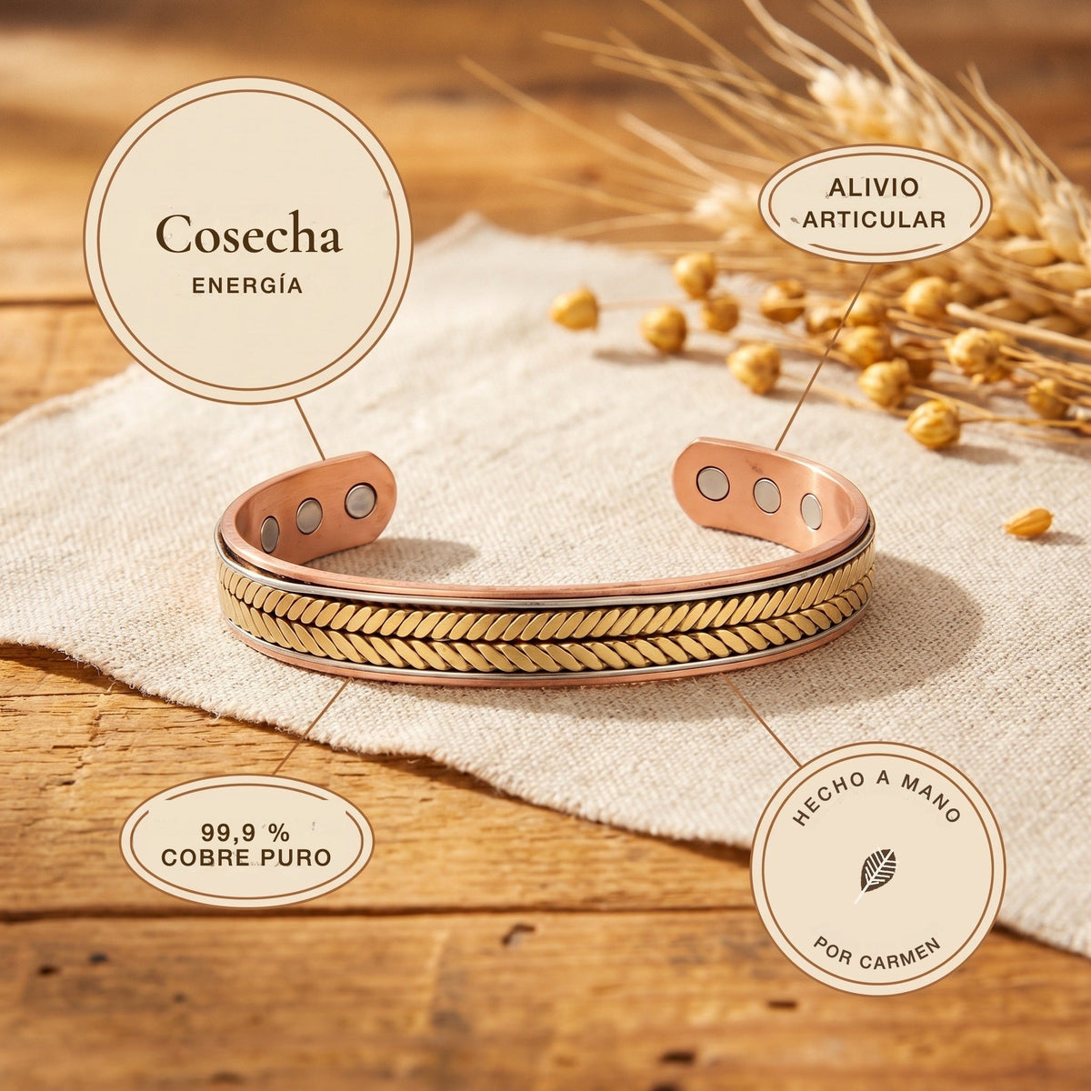 Pulsera de cobre Cosecha – vista 5