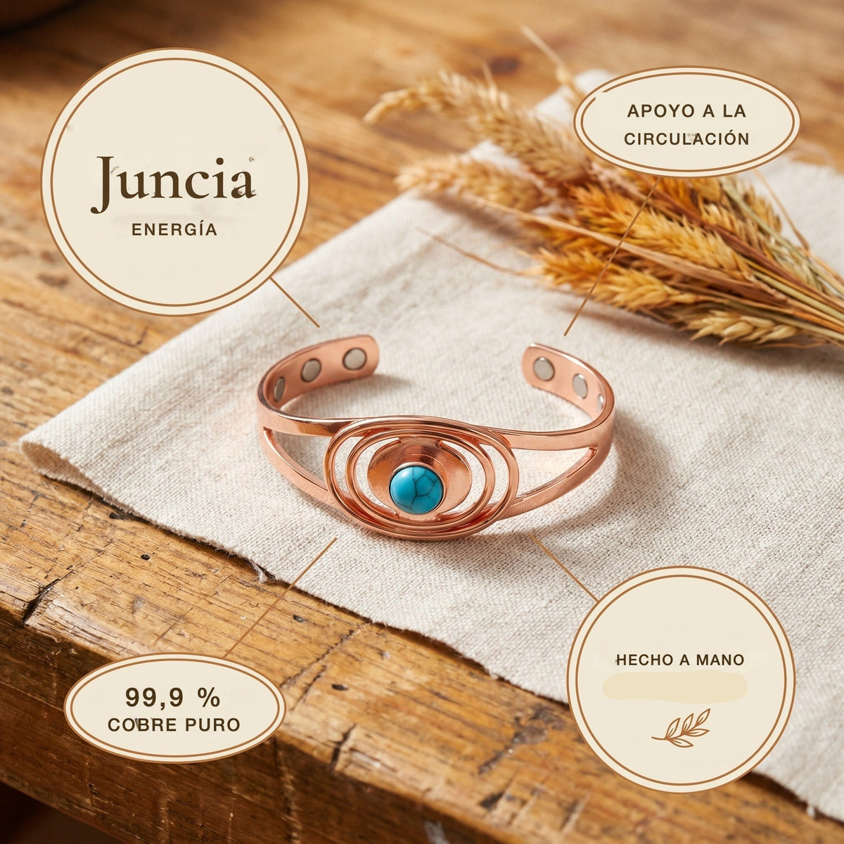 Pulsera de cobre Juncia – vista 5