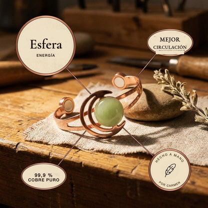 Pulsera de cobre Esfera verde – vista 5