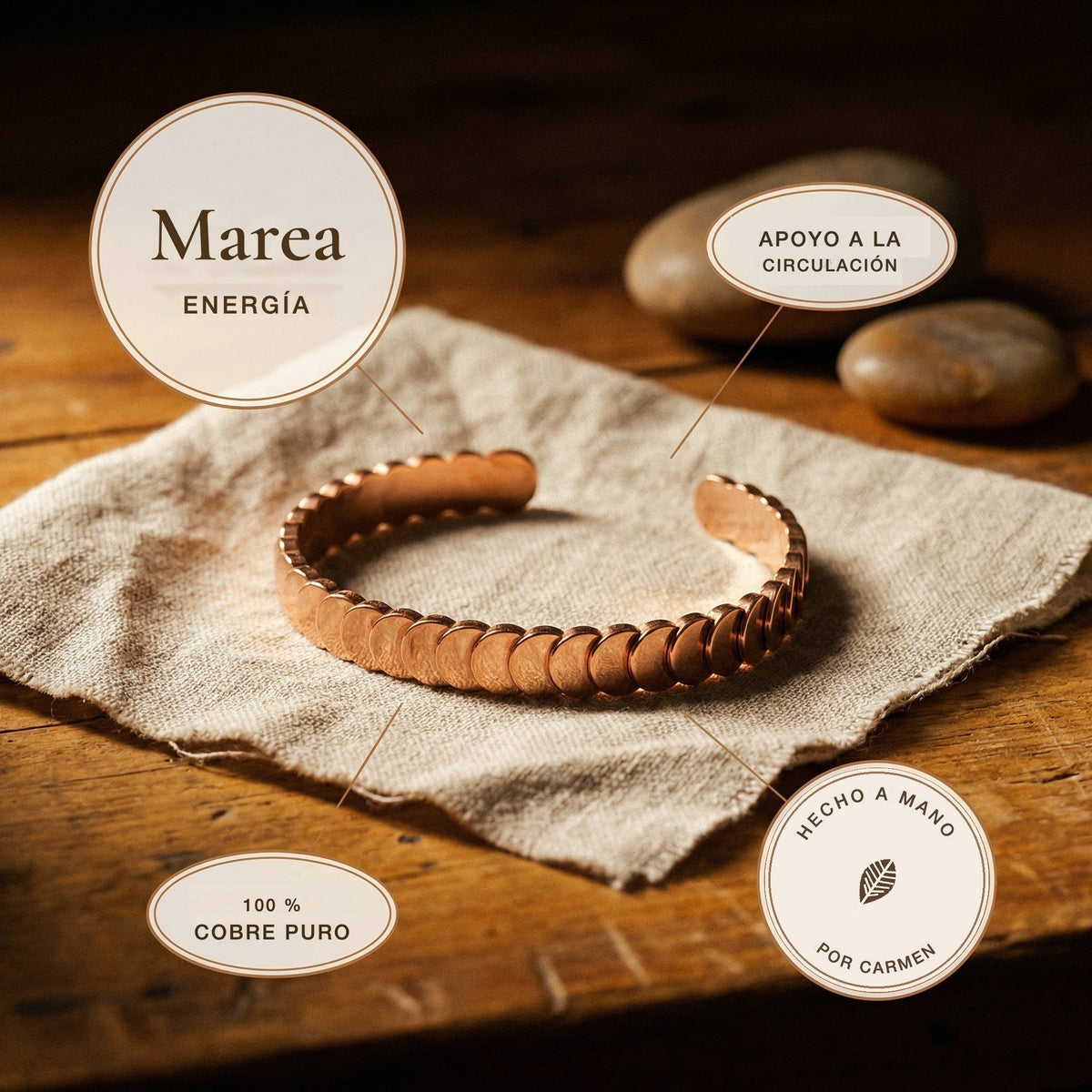 Pulsera de cobre Marea – vista 5
