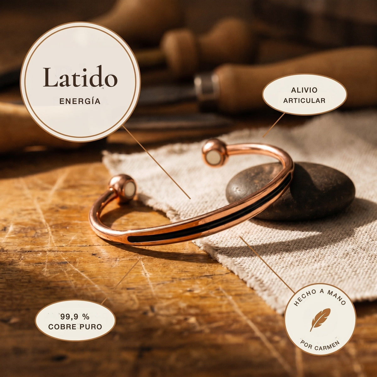 Pulsera de cobre Latido – vista 5