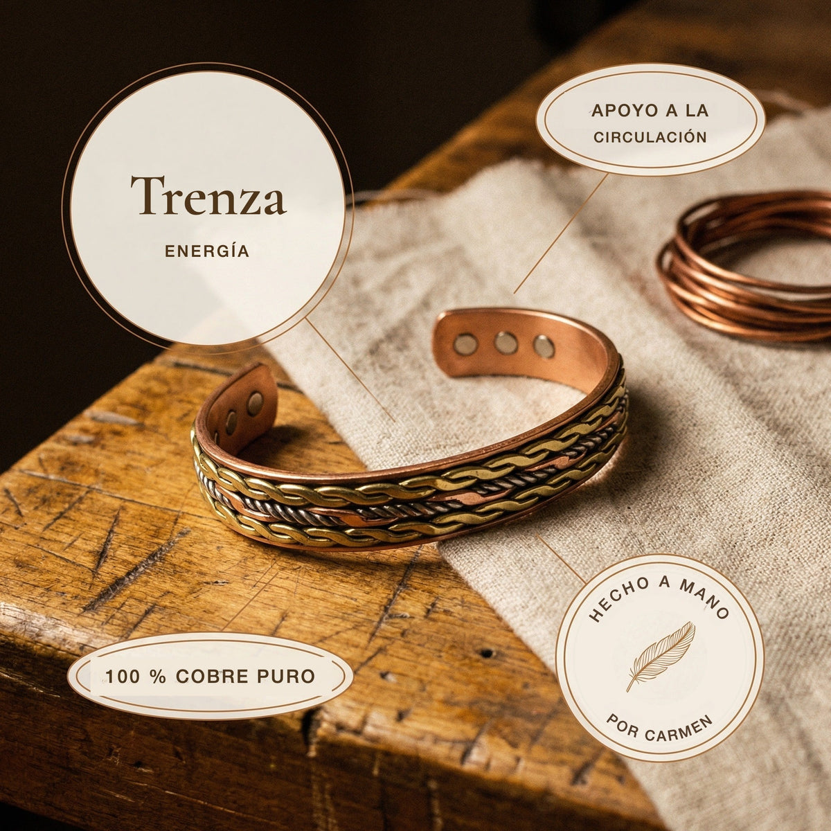 Pulsera de cobre Trenza – vista 5