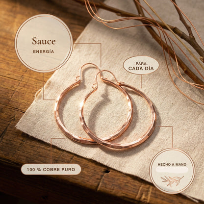 Pendientes de cobre Sauce – vista 5