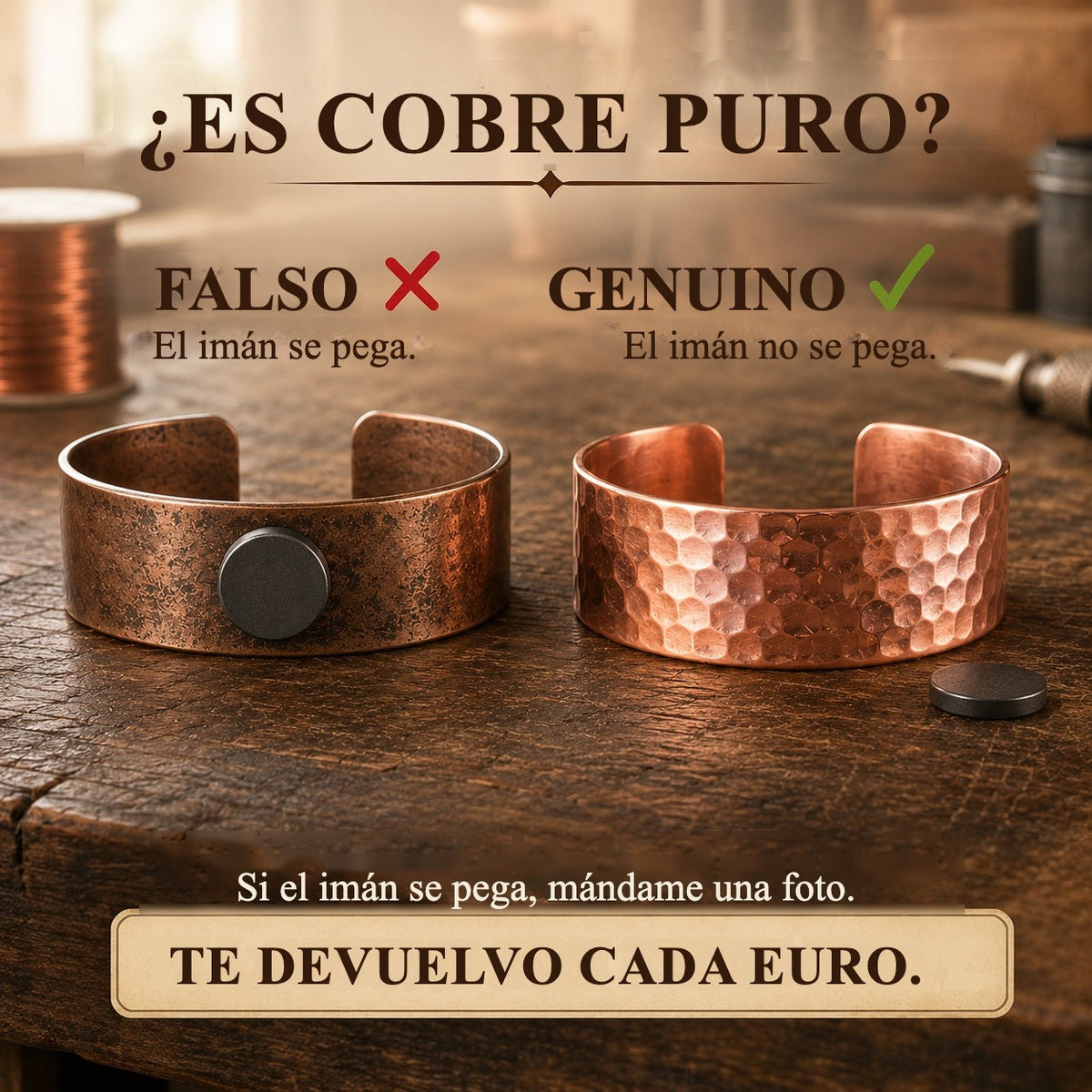 Pendientes de cobre Estepa – vista 3