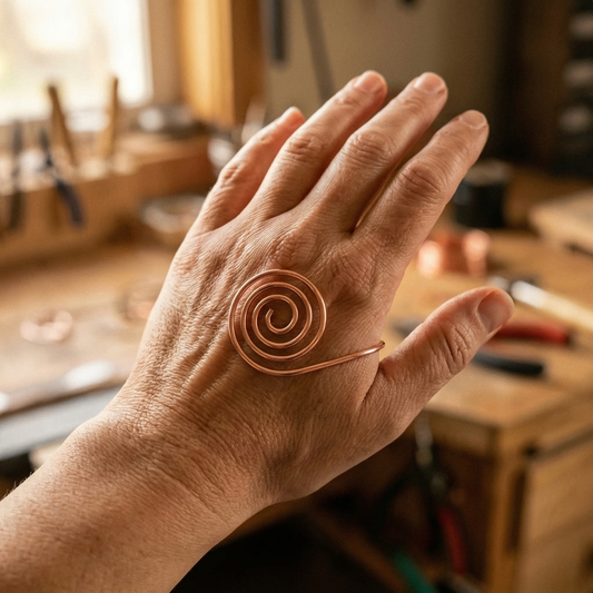 Espiral de mano de cobre Río – vista 2