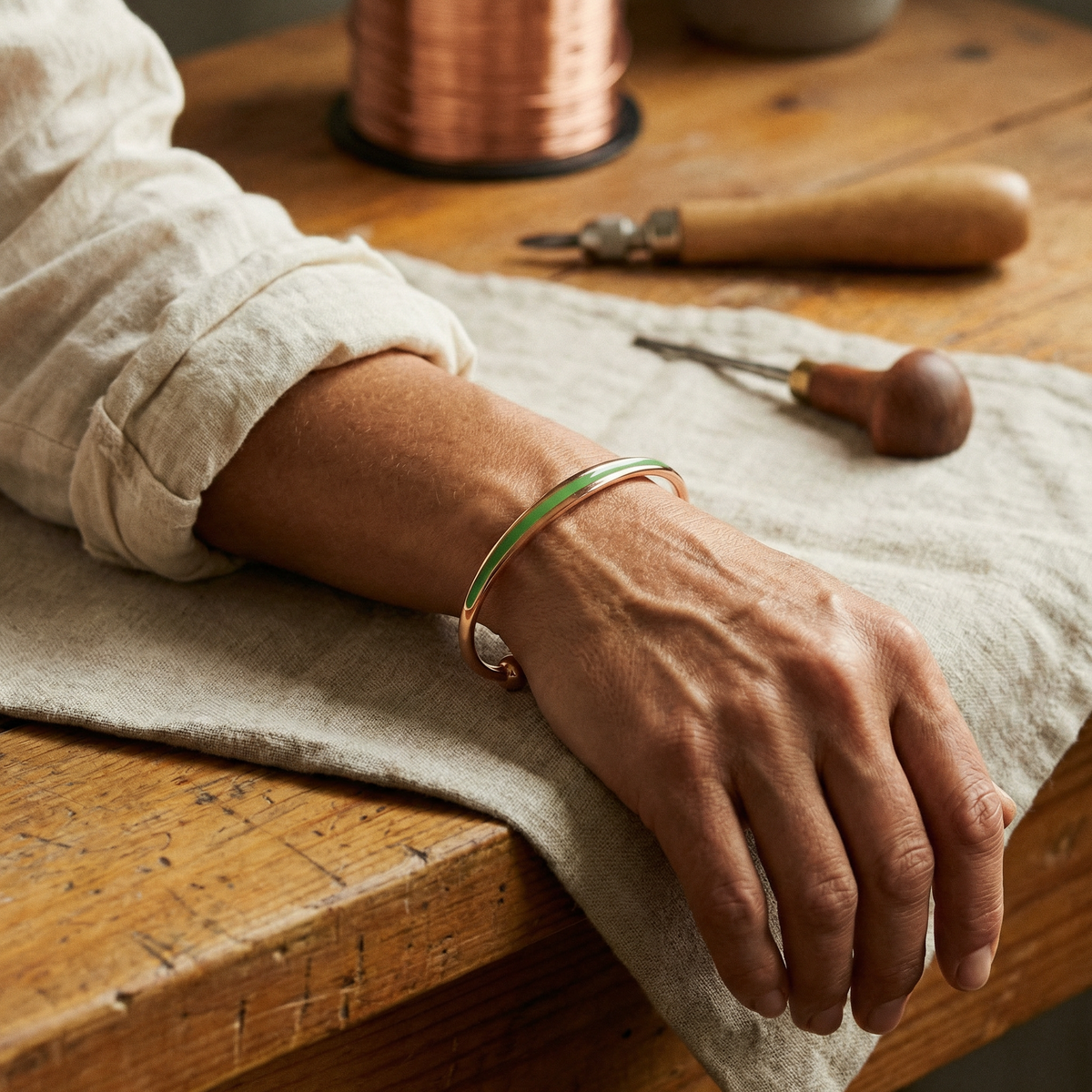 Pulsera de cobre Jade – vista 2