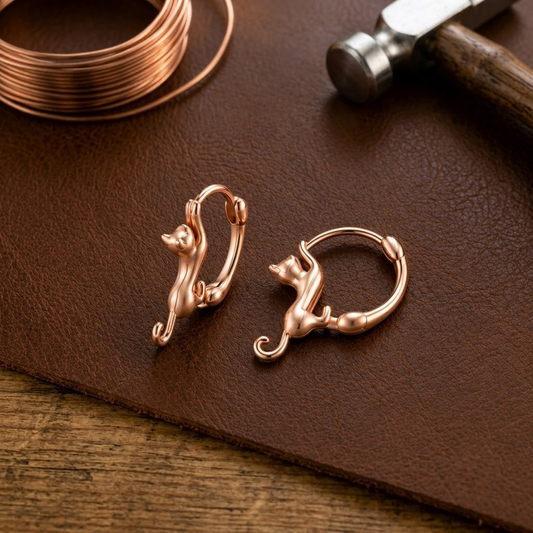 Pendientes de cobre Alfar