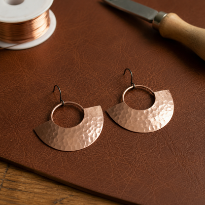 Pendientes de cobre Sol
